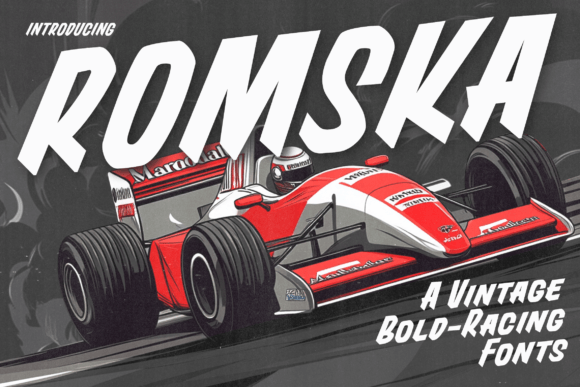 Romska: The Vintage Speed Typeface for Bold Brand Identity